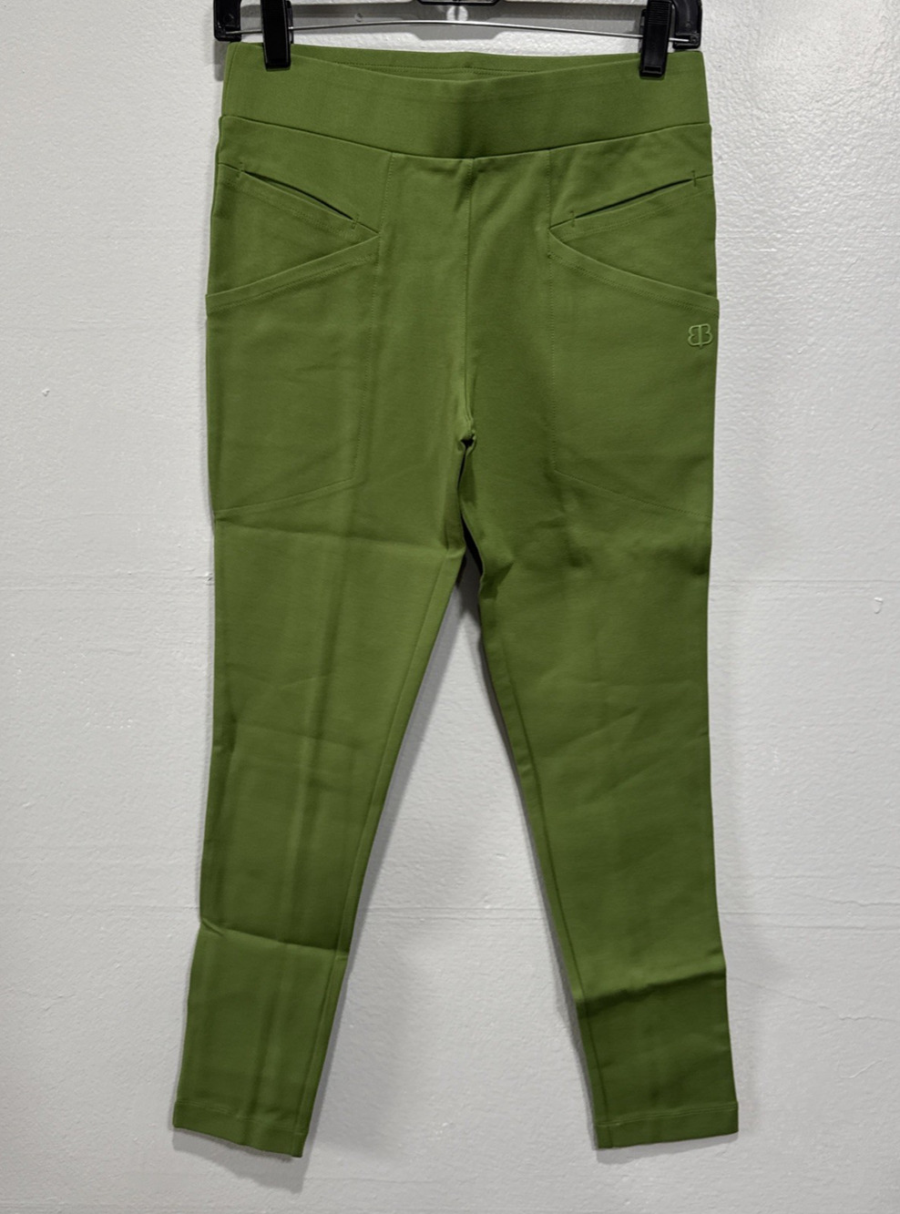 Betabrand Journey Yoga Pant Dress Pant Green Skinny Leg S Petite Pockets Comfort